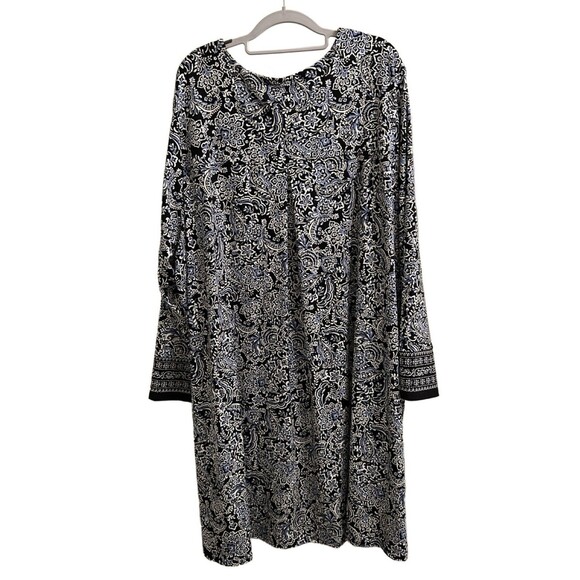 J Jill Wearever Collection Blue Knit Modest Stretch Midi Dress Plus Size 4X - Picture 2 of 8